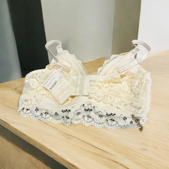 MOMANDA Women’s Lace Nursing Bra Bralette - Ivory – Size 38D - Picture 2 of 7